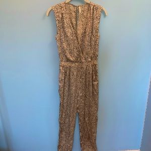 TWELFTH STREET CYNTHIA VINCENT SATIN LEOPARD JUMPSUIT
